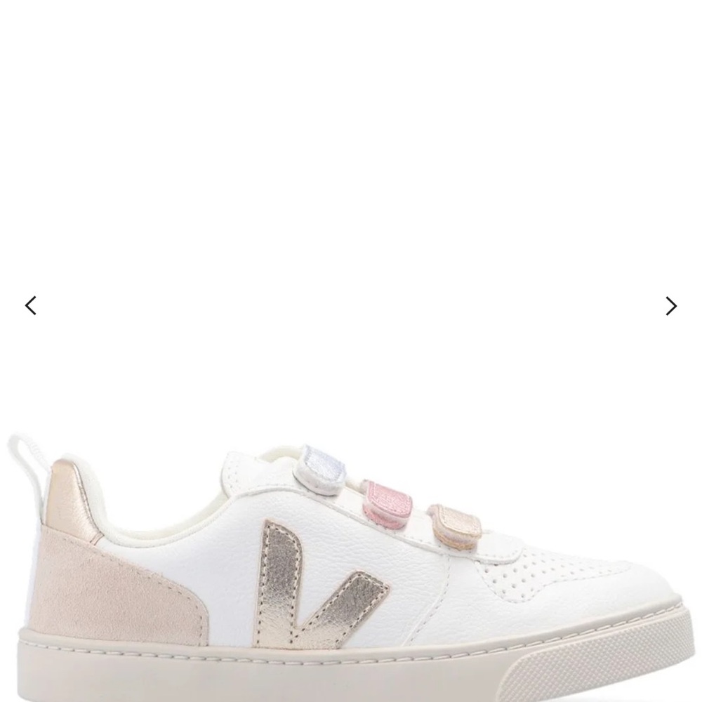 Veja Kids White Sneakers with Velcro Straps